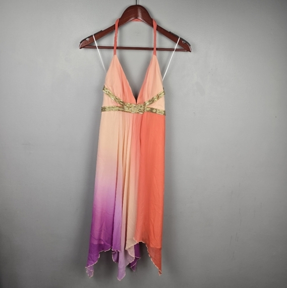 Robe Jaune ABS By Allen Schwartz - Bretelles Spaghetti, Taille 2, Occasion Très Bon état